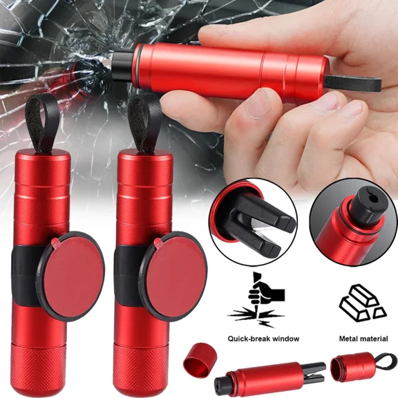 2X Car Safety Hammer Window Glass Breaker Seat Belt Emergency Escape Cutter Tool