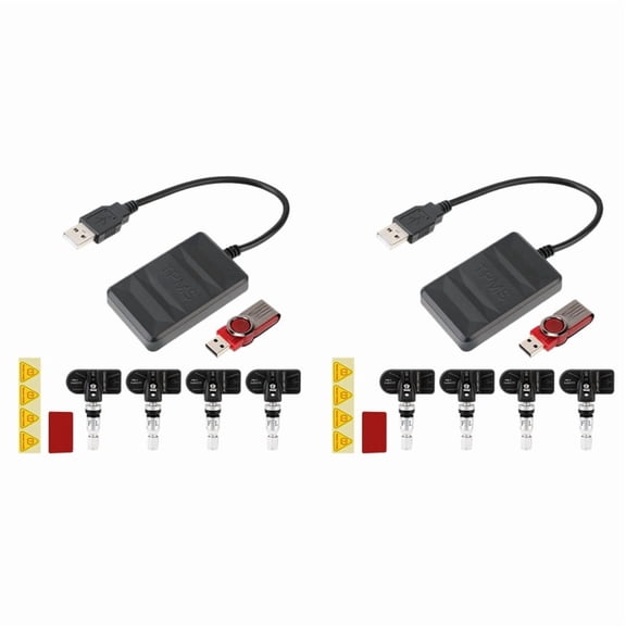 2X Car TPMS Tire Pressure Monitoring System USB Android Navigation Tire Pressure Detection Internal Tire Pressure Sensor