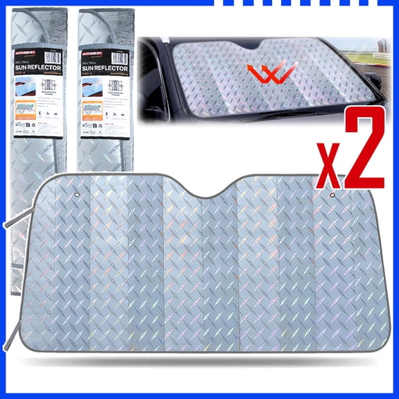 2X Car Truck Windshield Cover Sun Shade Protection Heat Window Curtain Universal