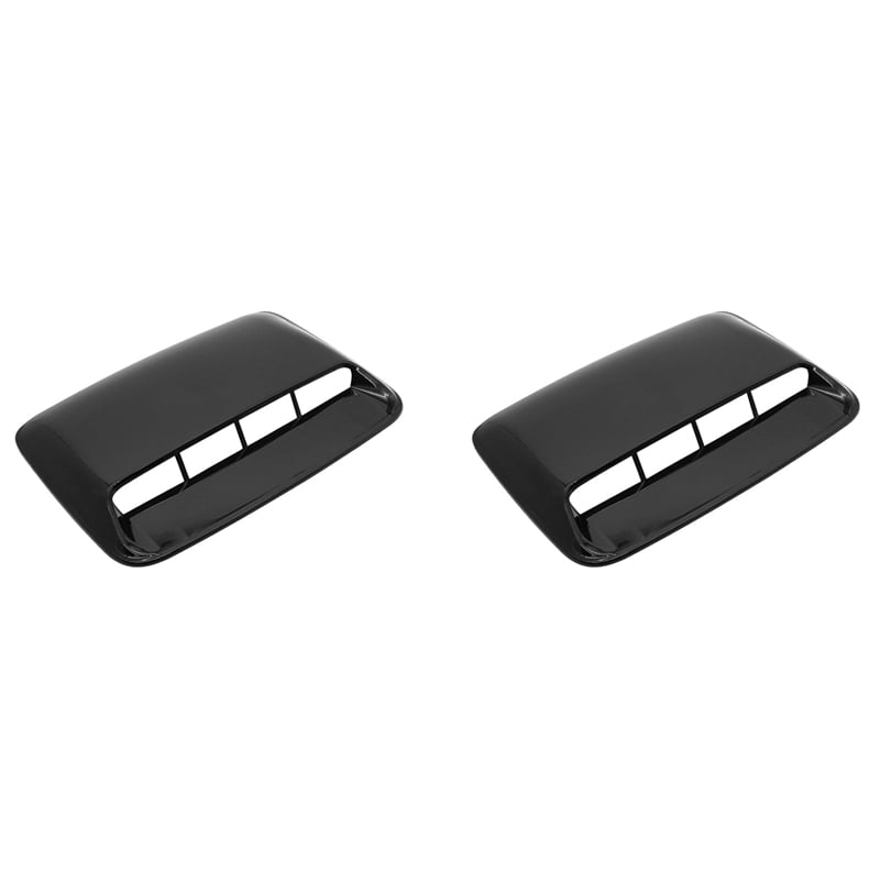 2X Car Universal Bright Black Hood Vent Air Outlet Cover for    Hood Scoop Air  Intake Vent Cover