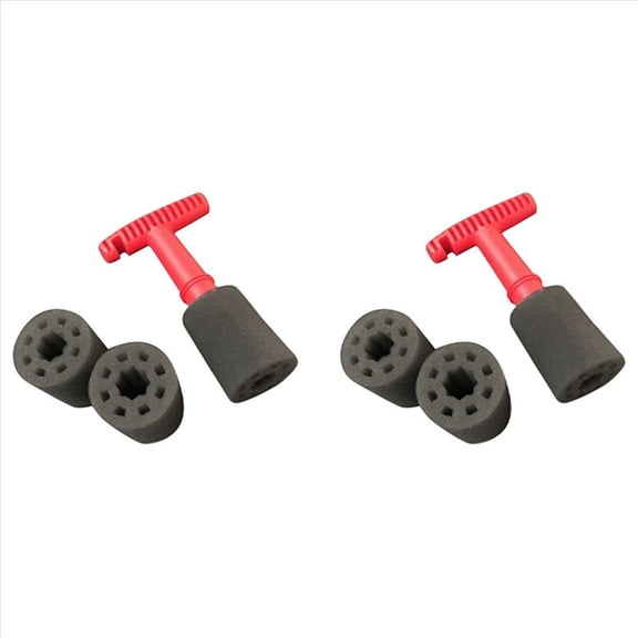 2X Car Wash Embedded Tire Screw Brush Lug Nut Wheel Cleaning Tools with 6 Extra Sponges