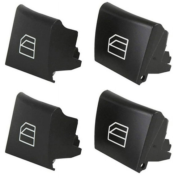 2X Car Window Switch Button Covers for - ML R Class W164 X164 Power Window Master Switch Repair Button,4 x Window Switch Button Covers,Black