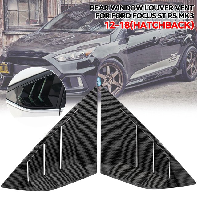 2X Carbon Fiber Rear Window Side Louvers Vent for Ford Focus ST RS MK3