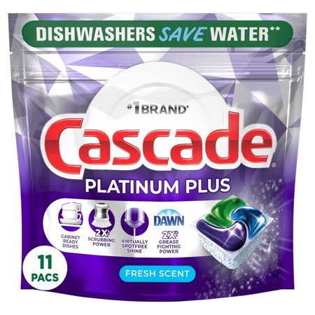 2X - Cascade Fresh Platinum Plus Action Pacs Dishwasher Detergents - 11ct