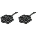 2X Cast Iron Stuffed Nonstick StuffedPancake Pan,Munk/Aebleskiver,House