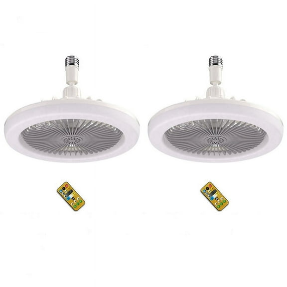 2X Ceiling Fan with Remote Control and Light 30W LED Lamp Fan Smart Silent Ceiling Fan E27 Converter Base Grey