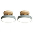 thumbnail image 1 of 2X Ceiling Lights Modern LED Nordic Wood Lighting Fixture Indoor Luminaire Kitchen Living Bedroom Bathroom -Gray, 1 of 3