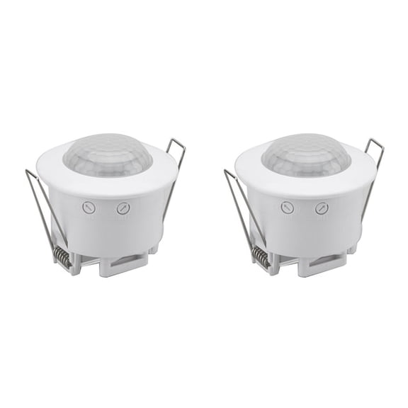 2X Ceiling Recessed PIR Motion Sensor Infrared Adjustable Detector for Corridor Warehouse Stairs Porch Lamp Switch