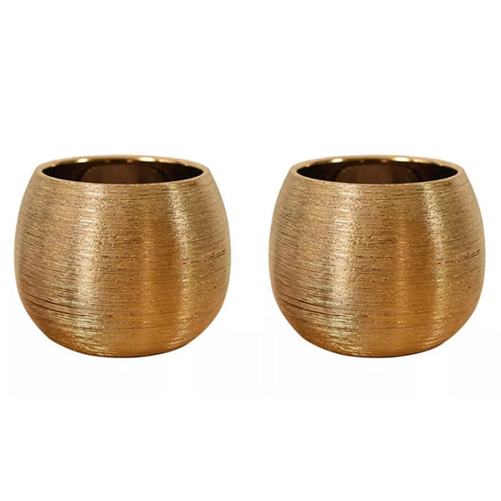 2X Ceramic Plant Pot Planter Gold-Plated Flower Pot Flowerpot Flower Vase Plant Pot