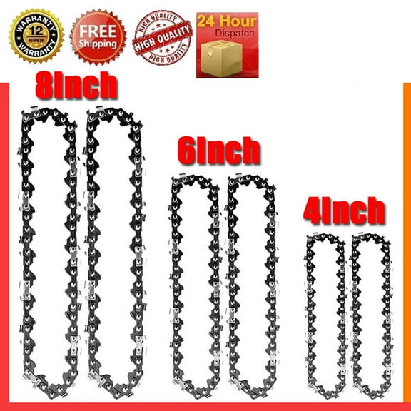 2X Chainsaw Saw Chain Blade Parts Tool 4/6/8in For Cordless Electric Wood Cutter-6 Inch -2Pcs