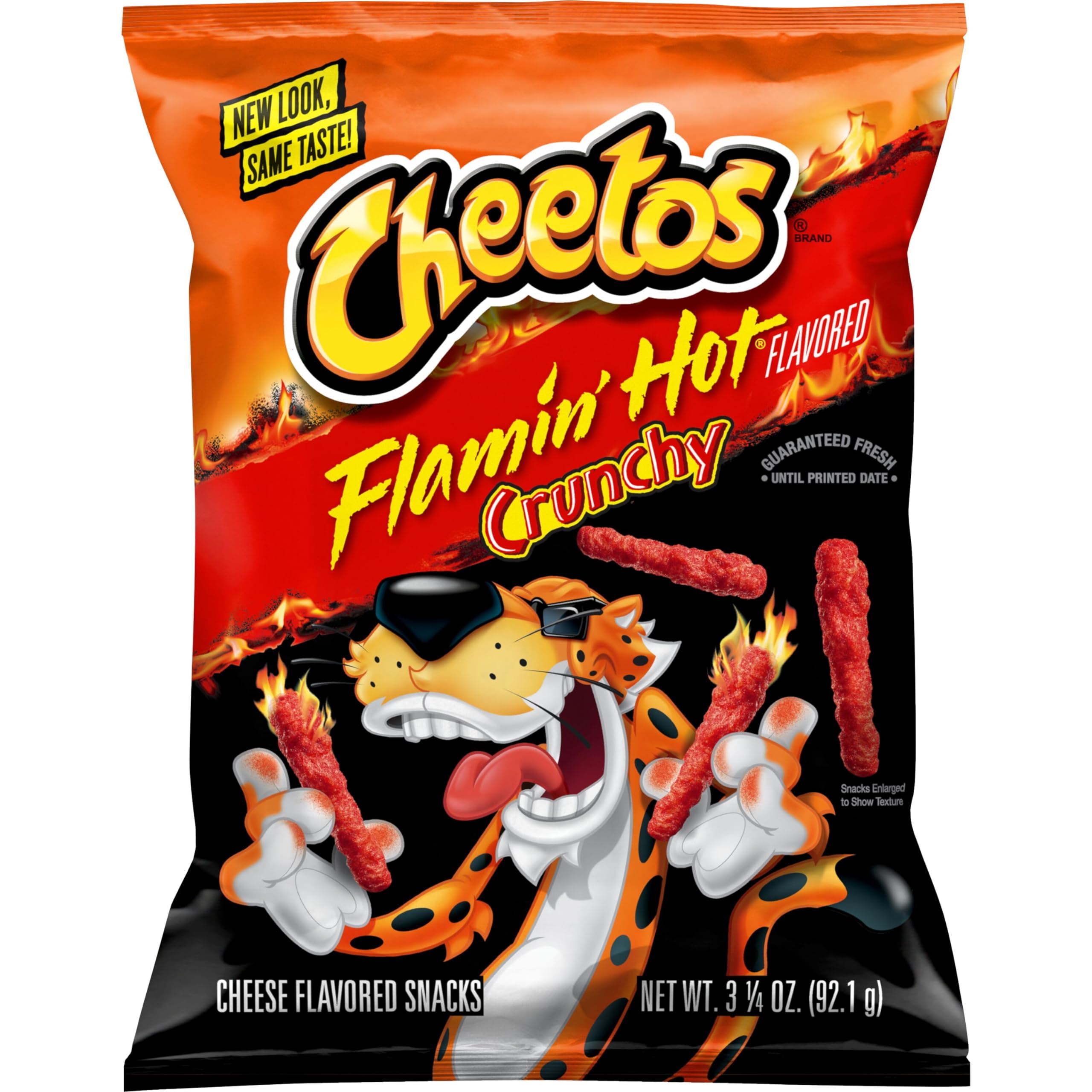 2X - Cheetos Crunchy Flamin, Hot Cheese Snacks, 3.25 Oz