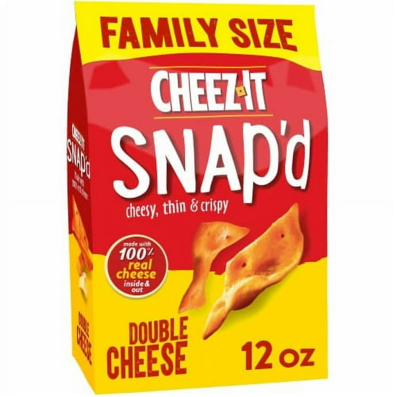 2X - Cheez-It Snap'd Double Cheese Cheese Cracker Chips Family Size