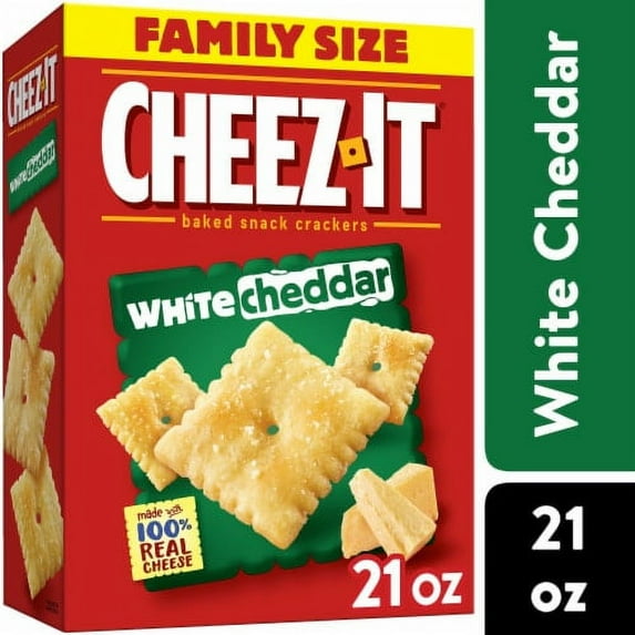 2X - Cheez-It White Cheddar Cheese Snack Crackers Family Size 1 ct / 21 oz