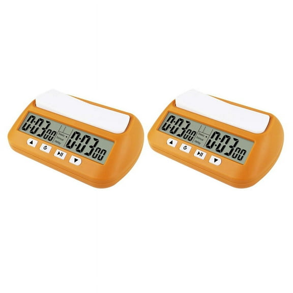 2X Chess Clock, Digital Timer & Game Timer, Multipurpose Portable Professional Clock Yellow