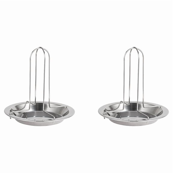 2X Chicken Roaster Rack Baking Cooking Pans Non-Stick BBQ Grill Rack Stand Holder Tray with Bowl BBQ Accessories Tools
