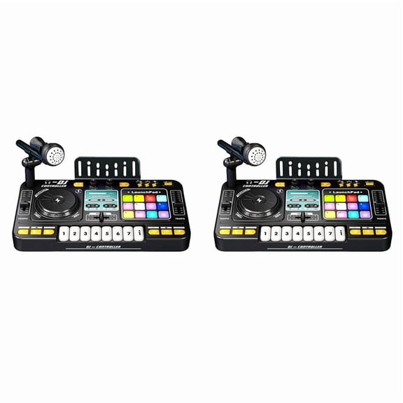 2X Children Simulation Multifunctional DJ Mixer Controller Electronic Organ DJ Player Music Entertainment Toy
