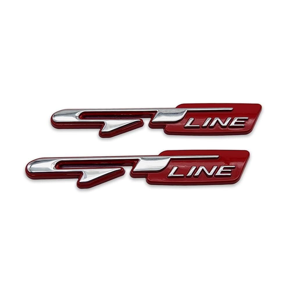 GT Emblem - 2 Adesivi Metallici Per Auto, Logo Portellone Posteriore, Decorazione Auto Argento, 7,3x1,8 Cm