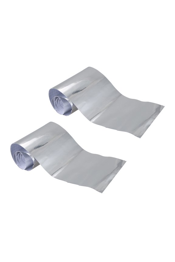 2X Chrome Mirror Vinyl Film Wrap Sticker Decal Stretchable Reflective 152X20cm Silver