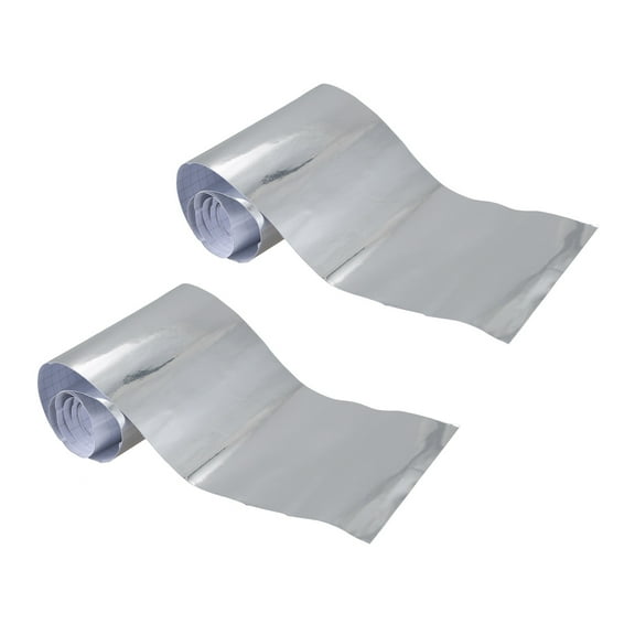 2X Chrome Mirror Vinyl Film Wrap Sticker Decal Stretchable Reflective 152X20cm Silver