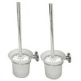 thumbnail image 1 of 2X Chrome Round Wall Mounted Toilet Brush and Frosted Glass Toilet Brush Holder, 1 of 3