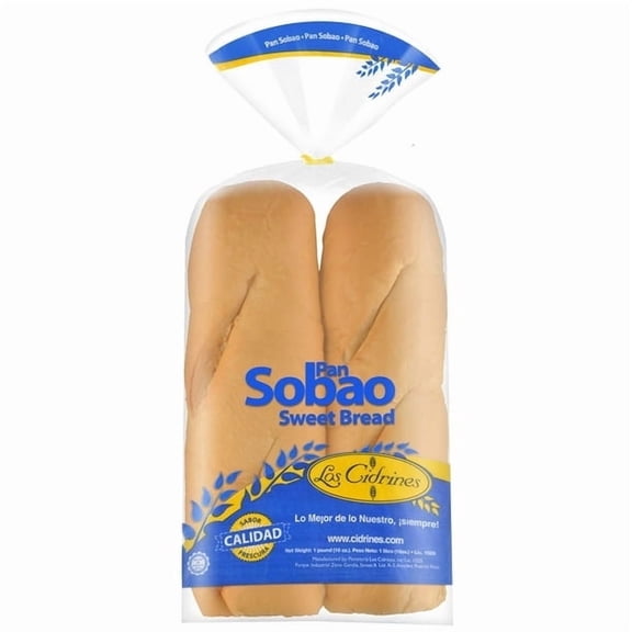 2X-Cidrines Pan Sobao Sweet Bread, 14 Ounces, 2 Count Loaves, Fully Pre Baked