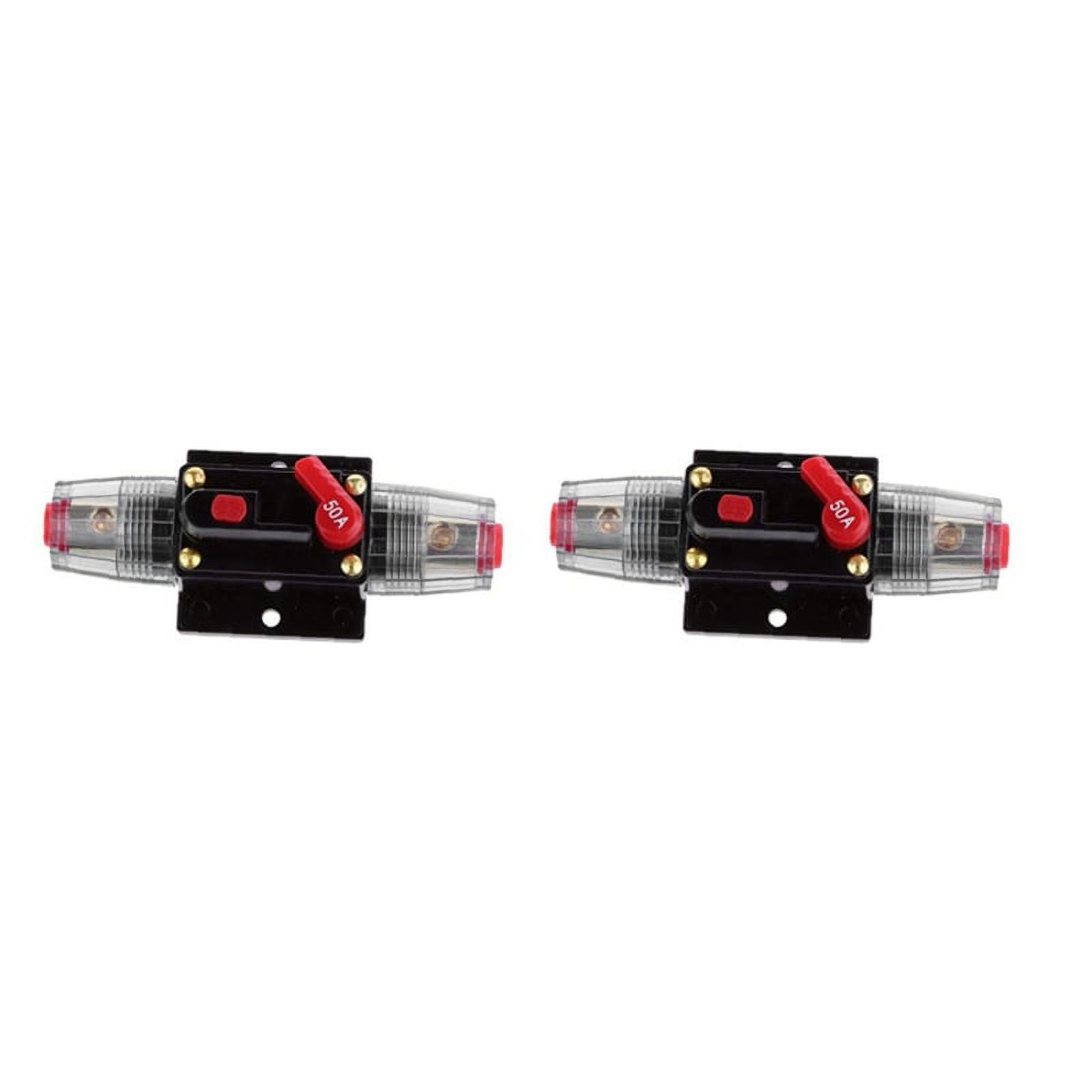 2X Circuit Breaker 12V48V DC 50A Resettable Car Stereo Circuit Breaker Power Protection System