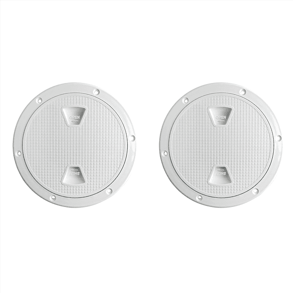 2X Circular Non Slip Inspection Hatch-Boat Hatch Deck Plate with Detachable Cover for RV Marine Boat Kayaks-4Inch White