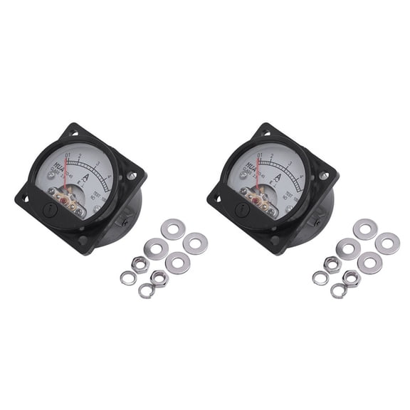 2X Class 2.5 Accuracy AC 0-5A Analog Panel Round Meter Ammeter Meter Black