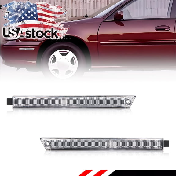 2X Clear Lens Front Corner Side Marker Light Fender Light Reflector Light For 1997 1998 1999 2000 2001 2002 2003 Chevy Malibu 1997 1998 1999 Oldsmobile Cutlass 2004-2005 Chevy Classic No Bulb/Socket