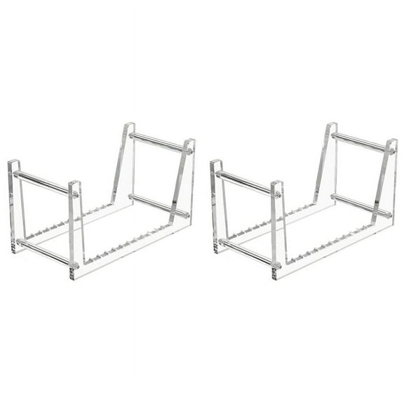 2X Clear Vinyl Record Stand Holder for Desktop Album Storage, Shelf Display Pictures, Books