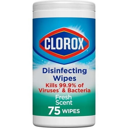 Clorox Disinfecting Wipes, Bleach Free Cleaning Wipes, Fresh Scent, 75 Count (Package May Vary) Packaging May Vary - Pack of 2