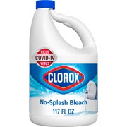 2X - Clorox Splash-Less Bleach1, Disinfecting Bleach, Regular 117 Fluid Ounce Bottle (Package May Vary)