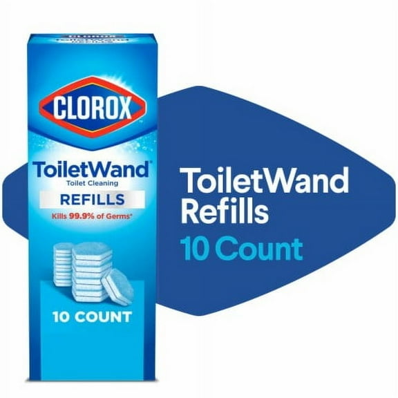 2X - Clorox ToiletWand Disinfecting Scrubbing Pads Toilet Cleaning Refills 10 ct