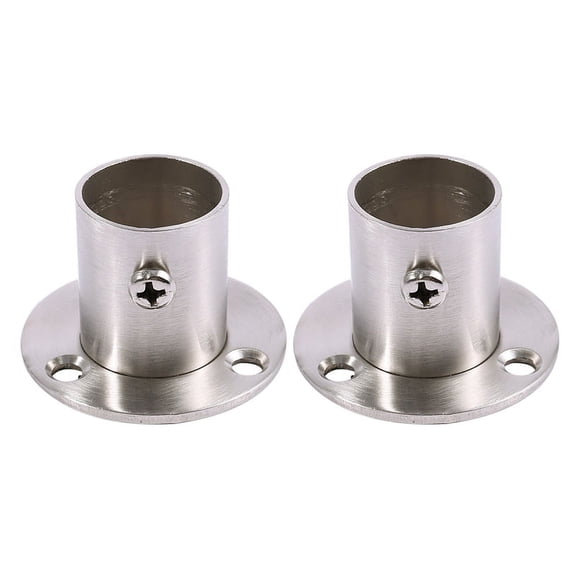 2X Closet 22mm Dia Pipe Hanging Rail Rod End Support Bracket