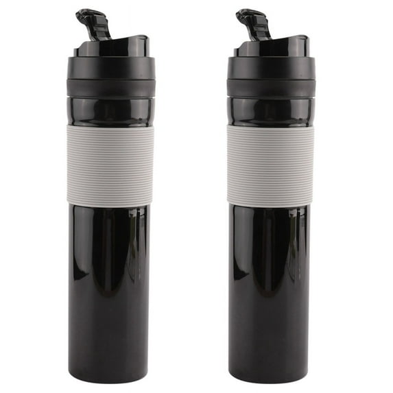 2X Coffee Maker French Travel Coffee Mug Portable Tea and Coffee Maker Bottle, Hot and Cold Coffee Brewer