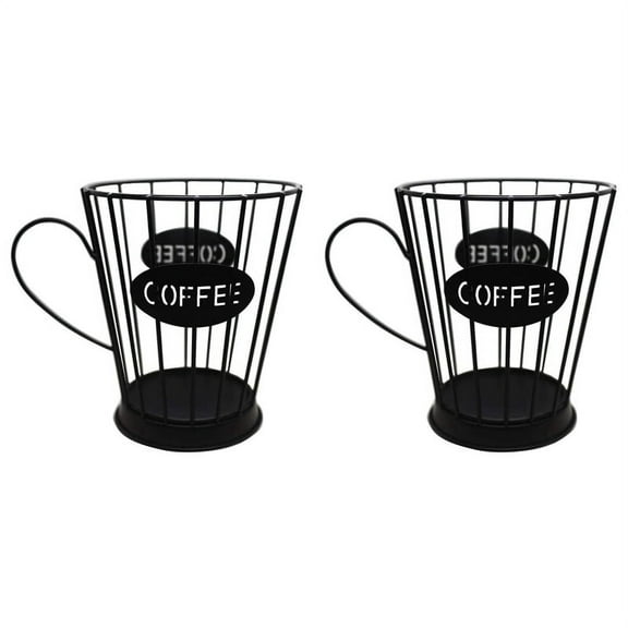 2X Coffee Pods Holder Coffee Capsules Storage Basket Kitchen Counter Storage Holders for Espresso Capsules (Small)Black