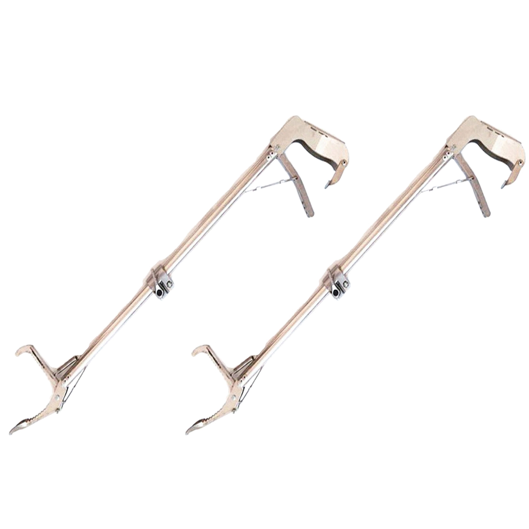 2X Collapsible Snake Tongs Reptile Catcher Stick Rattlesnake PickUp Handling Tool with Wide Jaw