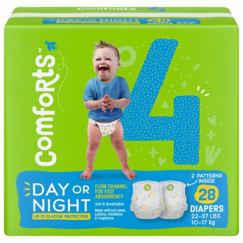 2X - Comforts Jumbo Baby Diapers Size 4 (22-37 lbs)