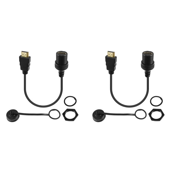 2X -Compatible Male to Female Extension Cable -Compatible Flush Mount Cable for Boat Motorcycle Dashboard 0.