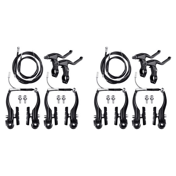 2X Complete Bicycle Mountain Bike Set,V Brake + Outer Cables Lever Front&Rear Cable Accessories