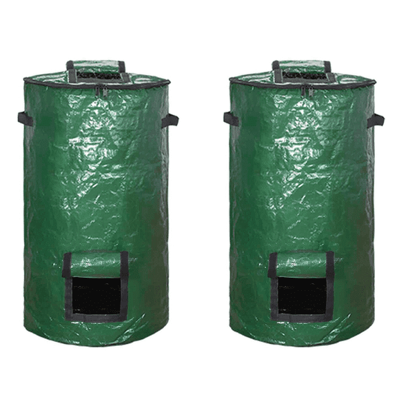 2X Compost Bin Bag, Fermentation Sealable Bucket Garden Leaf Waste Bag