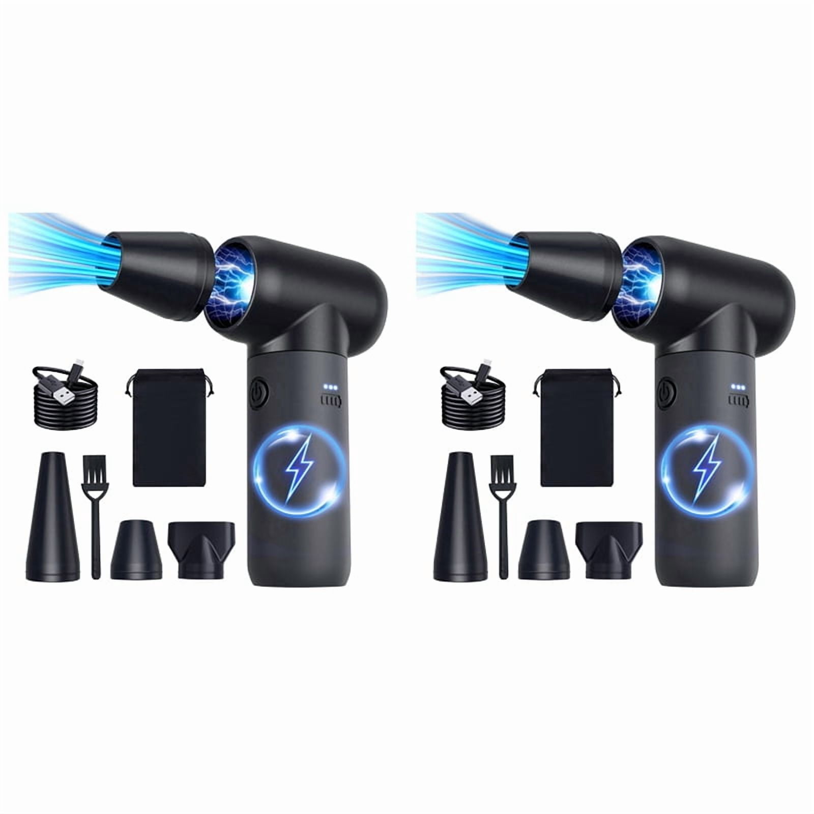 2X Compressed Air Duster,180000RPM Dryer Blower,3 Gear Portable Electric Air Duster,for Car Dry,Keyboard Computer