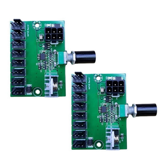 2X Computer Case 12V Miner Fan Speed Controller 8-Channel Fan Hub PWM High-Power Violent Fan Controller