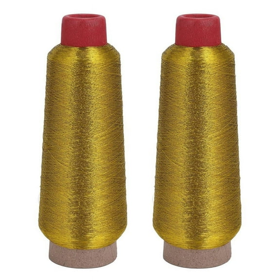 2X Computer - Embroidery Threads 3000M Sewing Thread Line Textile Metallic Yarn Woven Embroidery Line Golden