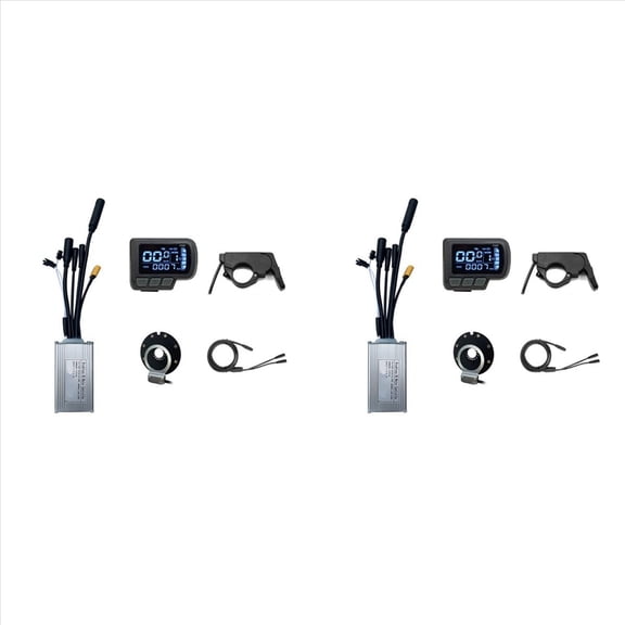 2X Controller System 17A for 24V/36V/48V 250W/350W Motor ED06 with Universal Controller Small Kit,2 x 17A controller 2 x ED06 meter 2 x 109R thumb throttle 2 x 8C boost sensor 2 x 2 to 1 Cable