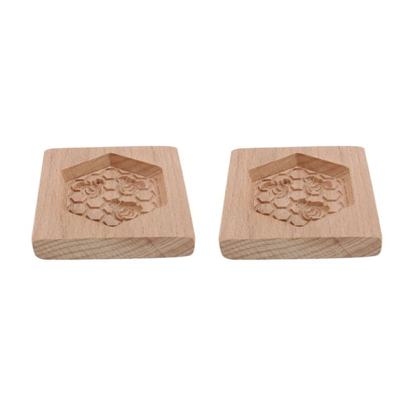 NEW 2X Cookie Mold Shortbread Wooden Biscuit Cutter Gingerbread Mold(Bee)
