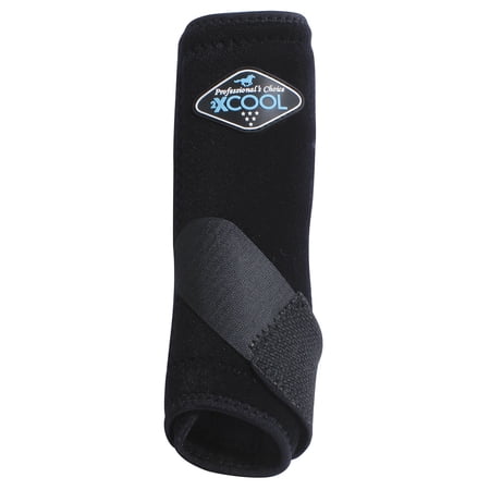 Professional's Choice 2XCOOL Sports Medicine Horse Boots - 4-Pack Neoprene-Free with Kevlar Support & brrr° Cooling Black / Small