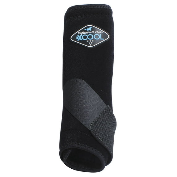 Professional's Choice 2XCOOL Sports Medicine Horse Boots - 4-Pack Neoprene-Free with Kevlar Support & brrr° Cooling Black / Small