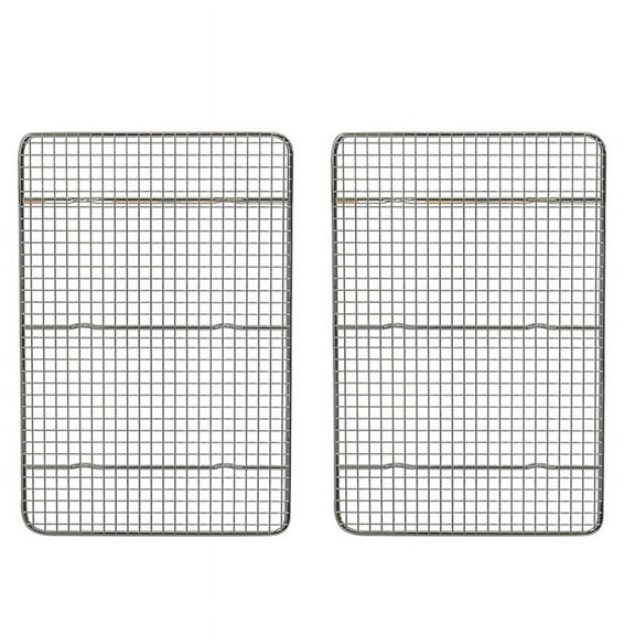 2X Cooling Rack and Baking Rack, Fits Quarter Sheet Pan, Stainless Steel, Wire Cookie Bacon Racks for Oven