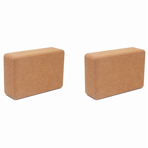 2X Cork Yoga Block Gym Blocks Cork Yoga Brick Exercise Stretch Body Shaping Yoga Blocks Fitness Yoga Accessories B